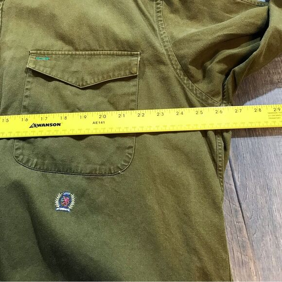 Tommy Hilfiger Mens Long Sleeve Button Up Cotton Khaki Shirt Sz XL - Picture 9 of 13